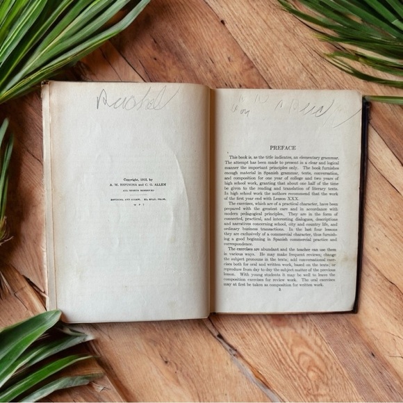 Vintage 1924 Elementary Spanish Grammar by Espinosa & Allen – Hardcover - Picture 7 of 13